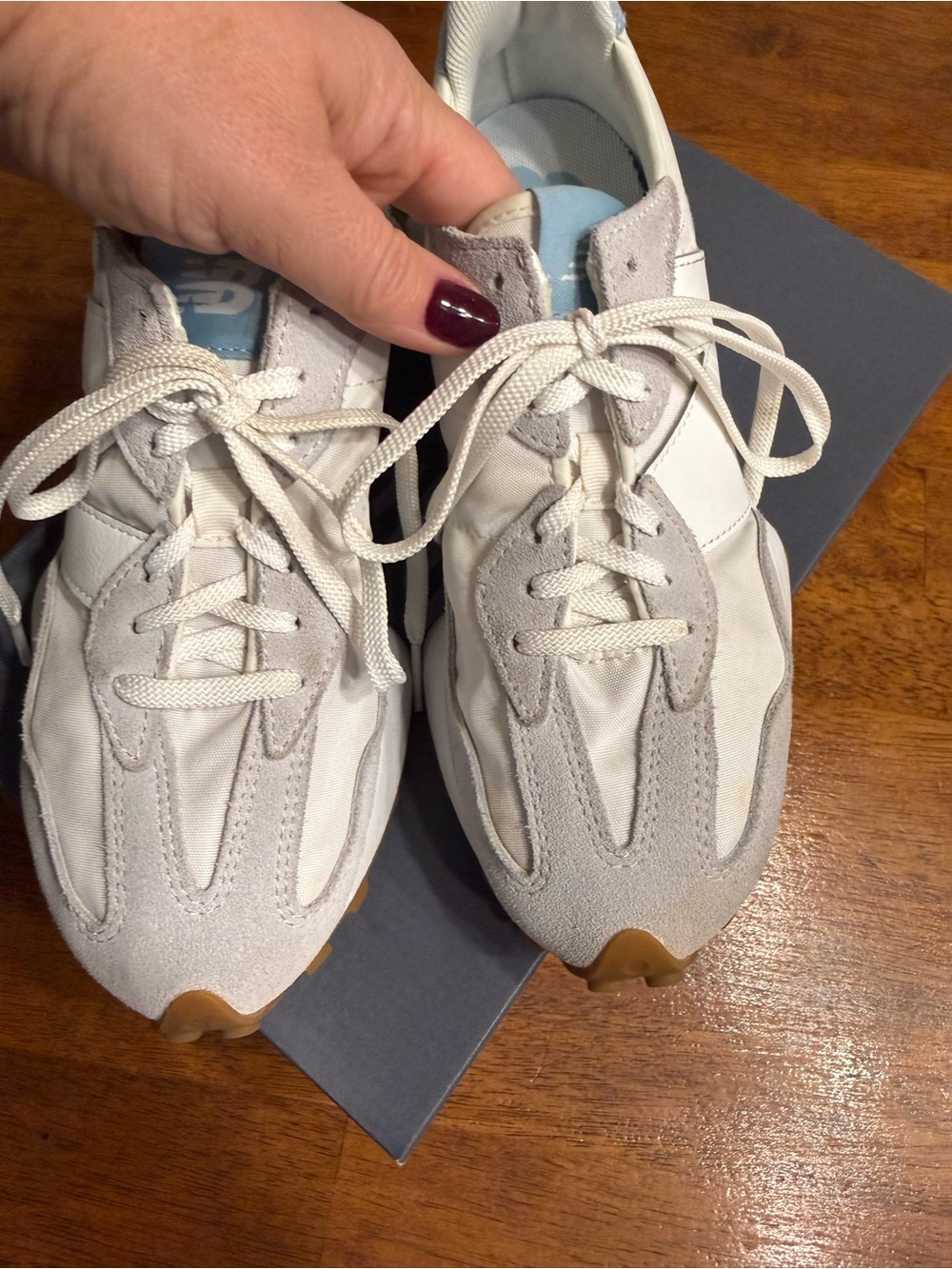 New Balance 327 Grey Blue Women's Lifestyle Sneakers WS327FRC Size 7.5 - Picture 6 of 15